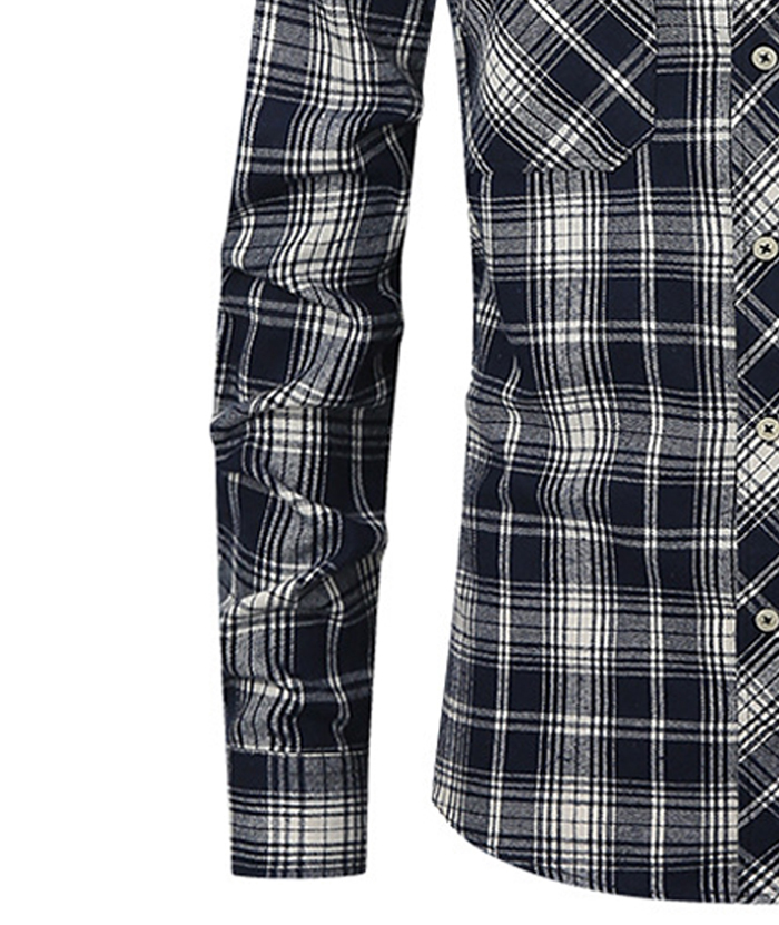 ZITY Men's Slim Fit Plaid Flannel Shirt-DUMLT05228|Zitysports