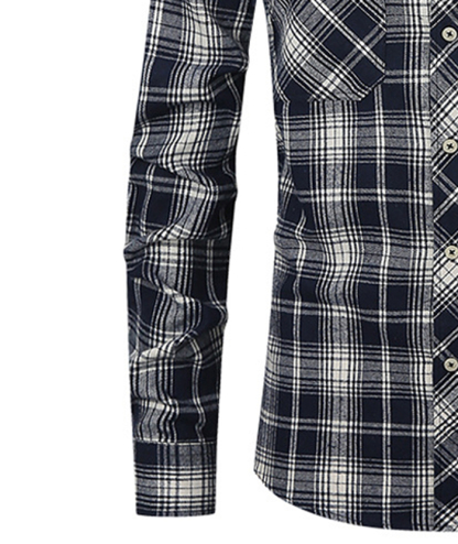 ZITY Men's Slim Fit Plaid Flannel Shirt-DUMLT05228|Zitysports