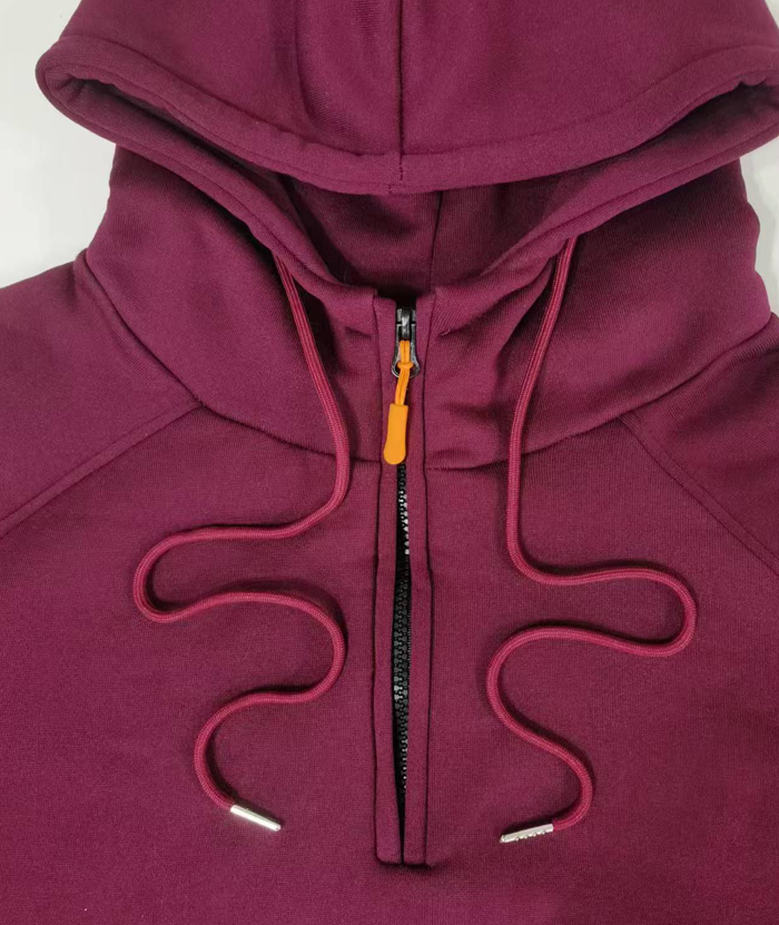 ZITY Men's Solid Quarter-Zip Hoodie-DUMFH04875 | Zitysports