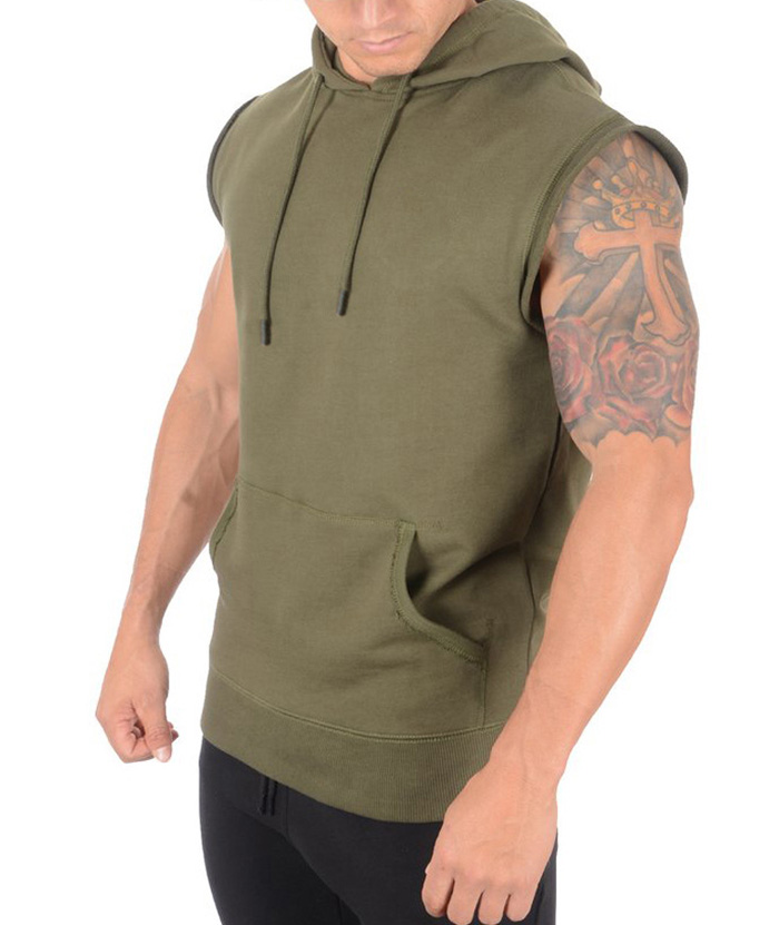 ZITY Men's Cotton Sleeveless Sports Hoodie M-3XL-DUMMG05236|Zitysports