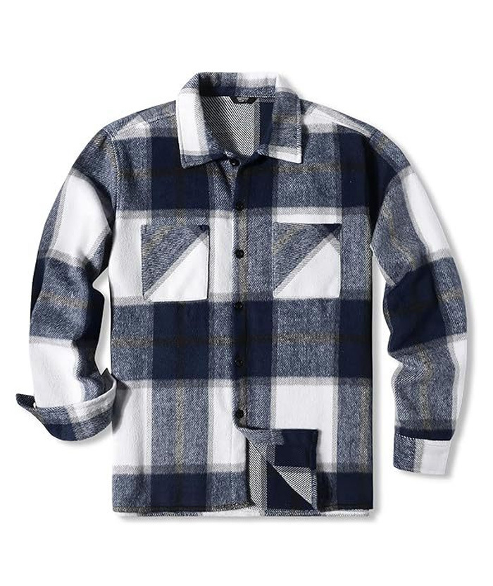 ZITY Men's Button-Up Slim Fit Plaid Flannel Shirt-DUMLT05330|Zitysports