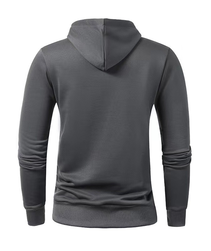 ZITY Men's 1/4 Zipper Solid Color Long Sleeve Hoodie-DUMFH05473