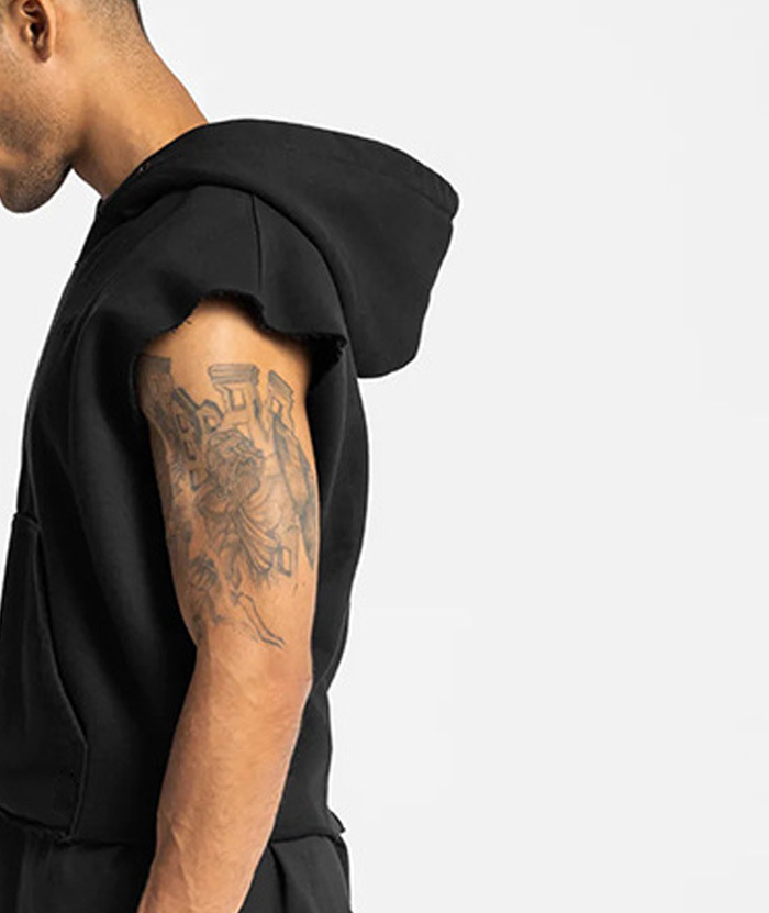 ZITY Men's multi-pocket Sleeveless Pullover Hoodie-DUMHD05487