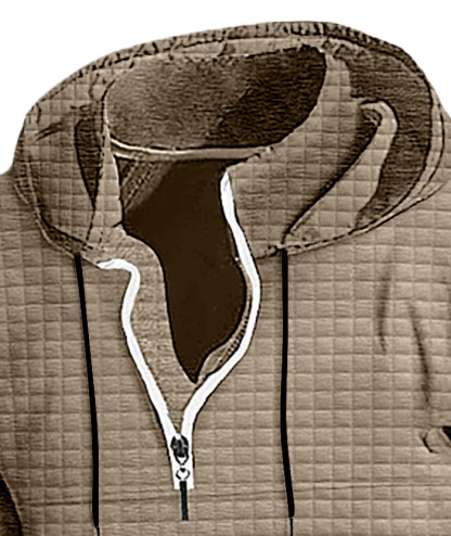 ZITY Men's Trendy Fashion Waffle Knit Sweatshirt Hoodie-DUMFH04886|Zitysports