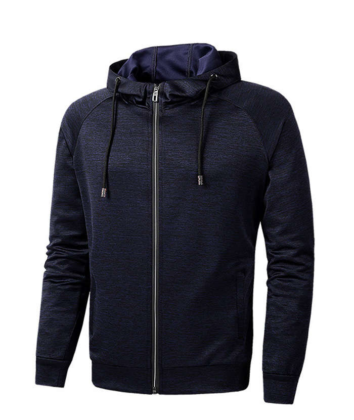 ZITY Men's Plus Size Full Zipper Long Sleeve Elegant Hoodie-DUMHD05108|Zitysports