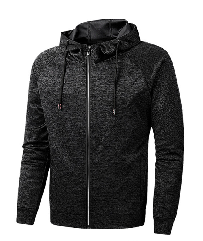ZITY Men's Plus Size Full Zipper Long Sleeve Elegant Hoodie-DUMHD05108|Zitysports