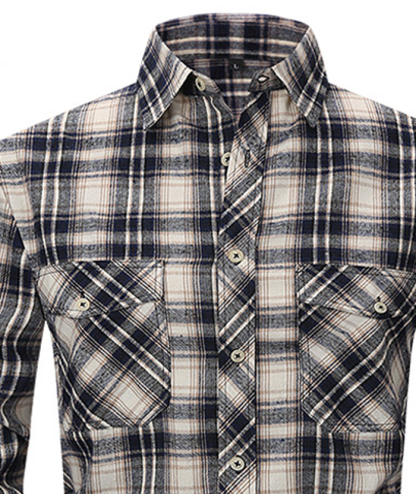 ZITY Men's Slim Fit Plaid Flannel Shirt-DUMLT05228|Zitysports