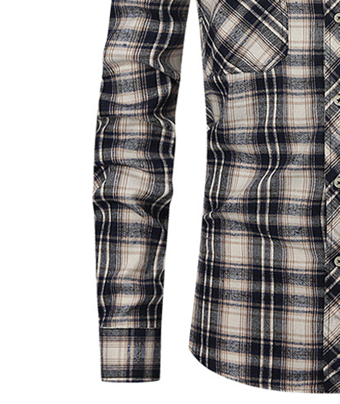 ZITY Men's Slim Fit Plaid Flannel Shirt-DUMLT05228|Zitysports