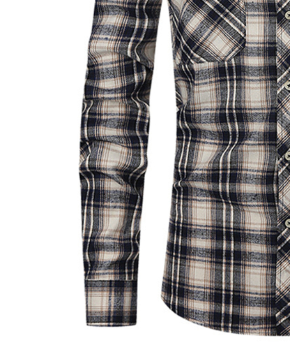 ZITY Men's Slim Fit Plaid Flannel Shirt-DUMLT05228|Zitysports