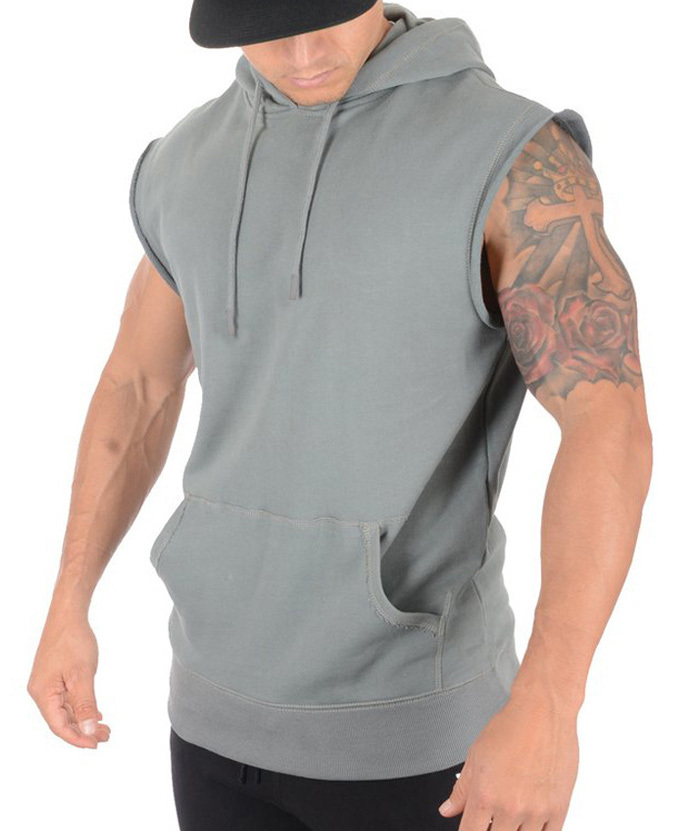 ZITY Men's Cotton Sleeveless Sports Hoodie M-3XL-DUMMG05236|Zitysports
