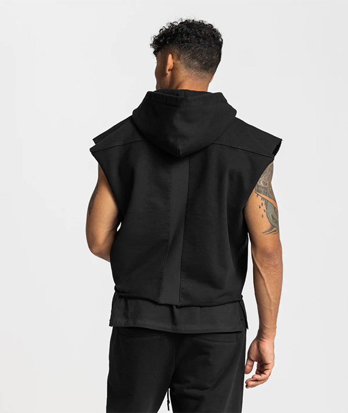 ZITY Men's multi-pocket Sleeveless Pullover Hoodie-DUMHD05487