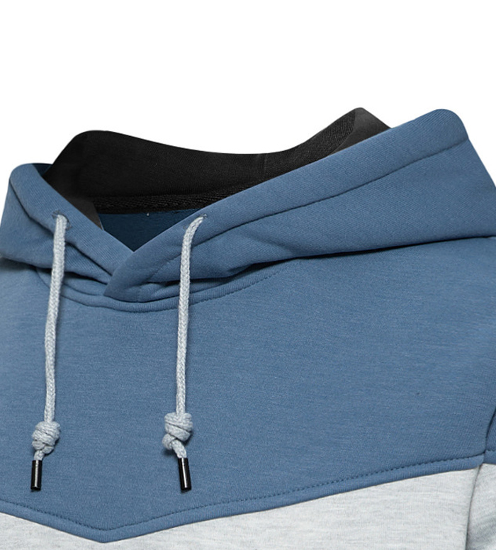 ZITY Men's Color Blocking Contrast Hooded Casual Sports Hoodie-DUMFH04839 | Zitysports