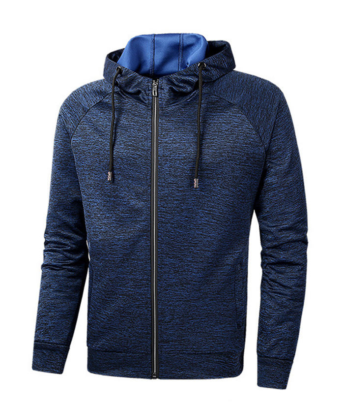 ZITY Men's Plus Size Full Zipper Long Sleeve Elegant Hoodie-DUMHD05108|Zitysports