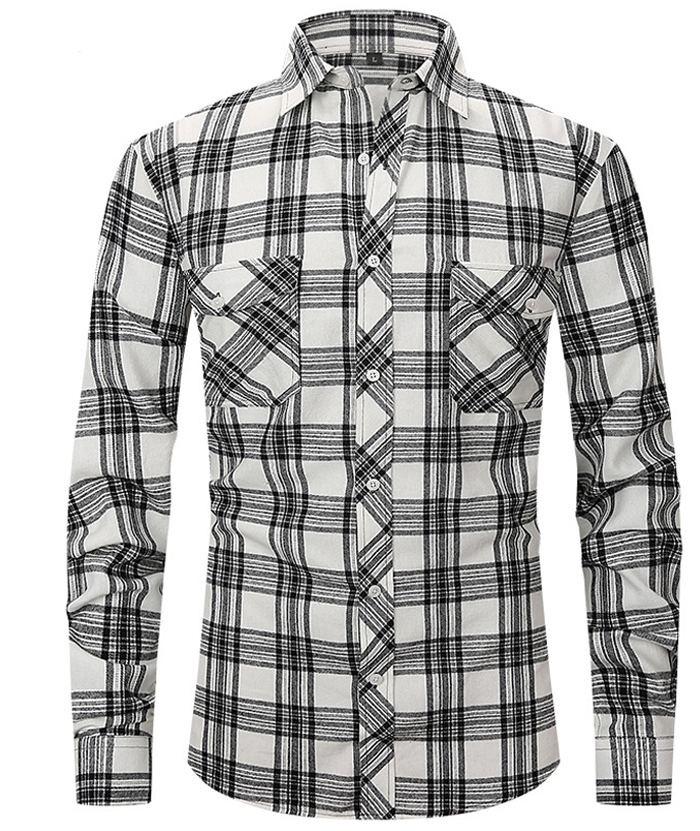 ZITY Men's Slim Fit Plaid Flannel Shirt-DUMLT05228|Zitysports