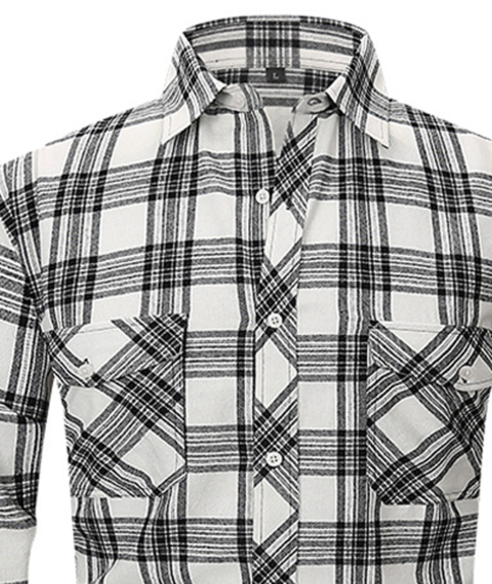 ZITY Men's Slim Fit Plaid Flannel Shirt-DUMLT05228|Zitysports