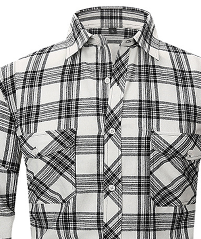 ZITY Men's Slim Fit Plaid Flannel Shirt-DUMLT05228|Zitysports