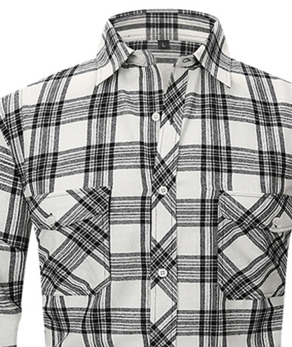 ZITY Men's Slim Fit Plaid Flannel Shirt-DUMLT05228|Zitysports