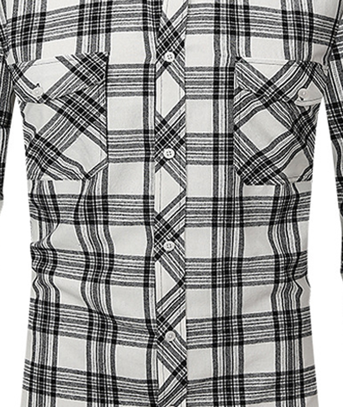ZITY Men's Slim Fit Plaid Flannel Shirt-DUMLT05228|Zitysports