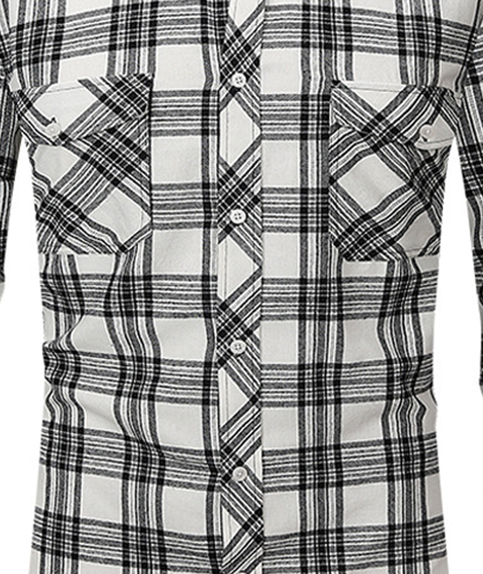 ZITY Men's Slim Fit Plaid Flannel Shirt-DUMLT05228|Zitysports