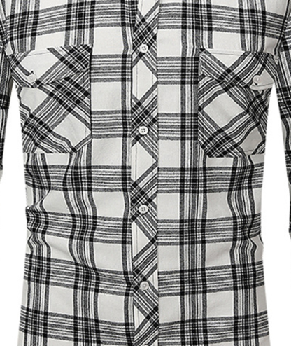 ZITY Men's Slim Fit Plaid Flannel Shirt-DUMLT05228|Zitysports