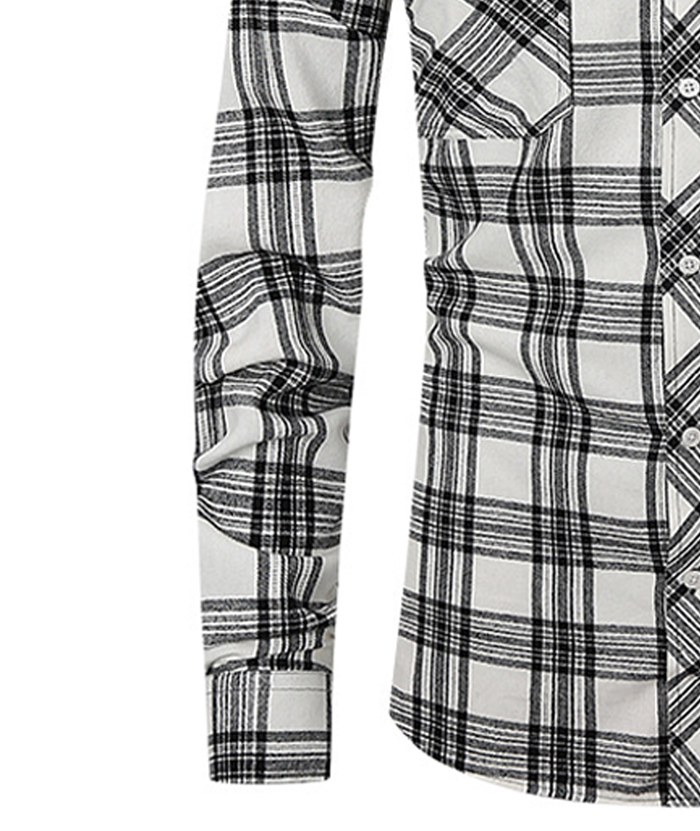 ZITY Men's Slim Fit Plaid Flannel Shirt-DUMLT05228|Zitysports
