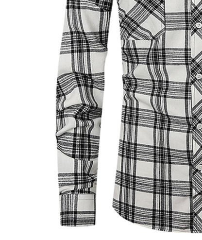 ZITY Men's Slim Fit Plaid Flannel Shirt-DUMLT05228|Zitysports