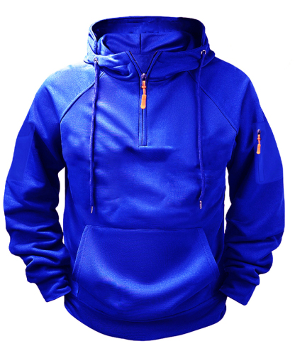 ZITY Men's Solid Quarter-Zip Hoodie-DUMFH04875 | Zitysports