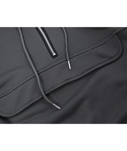 ZITY Men's 1/4 Zipper Solid Color Long Sleeve Hoodie-DUMFH05473