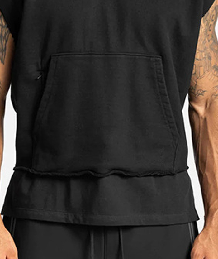 ZITY Men's multi-pocket Sleeveless Pullover Hoodie-DUMHD05487