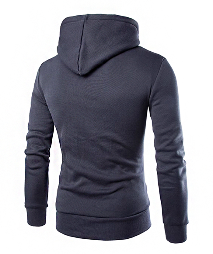 ZITY Men's Button Collar Long Sleeve with Pocket Casual Hoodie-DUMFH05036|Zitysports