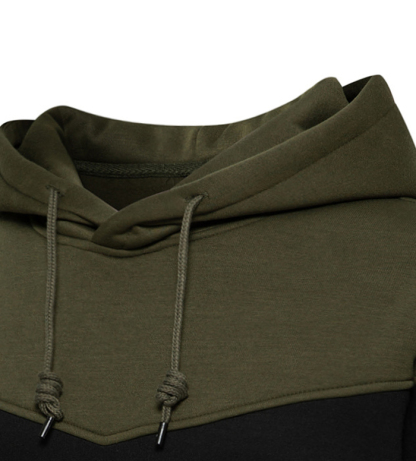 ZITY Men's Color Blocking Contrast Hooded Casual Sports Hoodie-DUMFH04839 | Zitysports