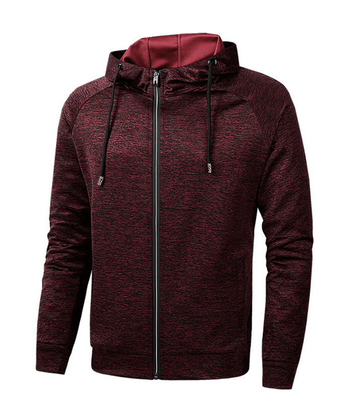 ZITY Men's Plus Size Full Zipper Long Sleeve Elegant Hoodie-DUMHD05108|Zitysports