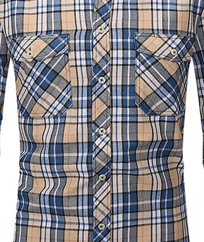 ZITY Men's Slim Fit Plaid Flannel Shirt-DUMLT05228|Zitysports