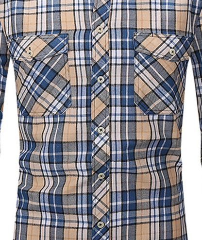 ZITY Men's Slim Fit Plaid Flannel Shirt-DUMLT05228|Zitysports