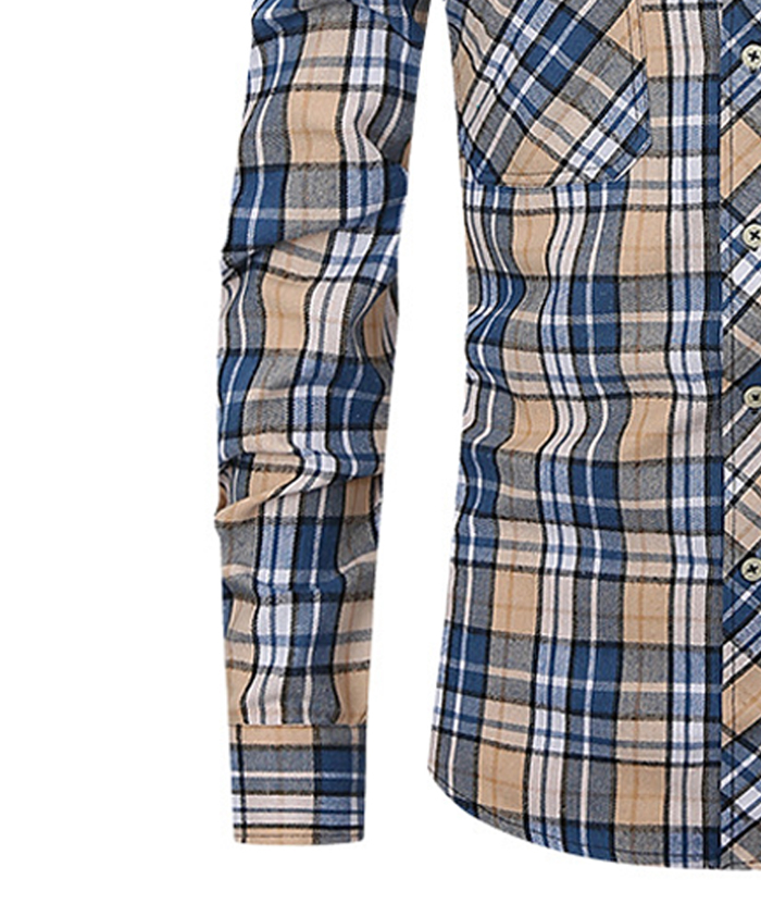 ZITY Men's Slim Fit Plaid Flannel Shirt-DUMLT05228|Zitysports