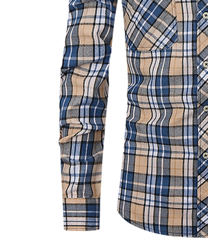 ZITY Men's Slim Fit Plaid Flannel Shirt-DUMLT05228|Zitysports