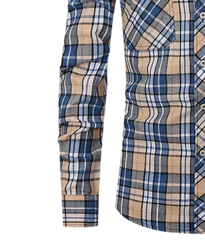 ZITY Men's Slim Fit Plaid Flannel Shirt-DUMLT05228|Zitysports
