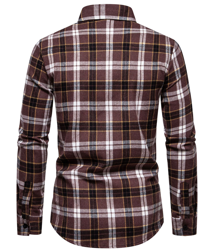 ZITY Men's Full Sleeved Stand Collar Plaid Flannel Shirt-DUMLT05246|Zitysports