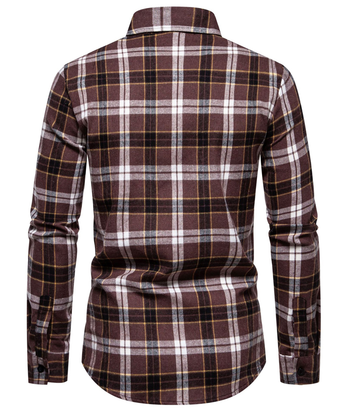 ZITY Men's Full Sleeved Stand Collar Plaid Flannel Shirt-DUMLT05246|Zitysports