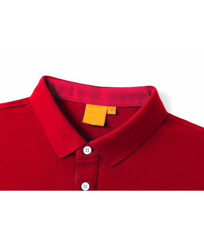 Men's Casual Long Sleeve Solid Color Polo Shirt-SD8988