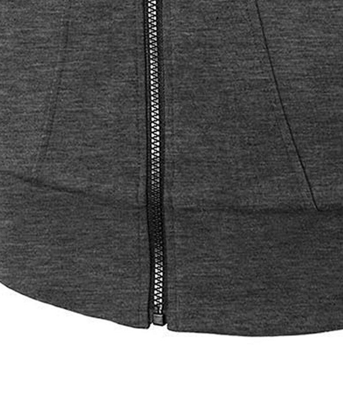 Men's Lightweight Long Sleeve Solid Color Full Zip Up Hoodie-DUMFH05025|Zitysports