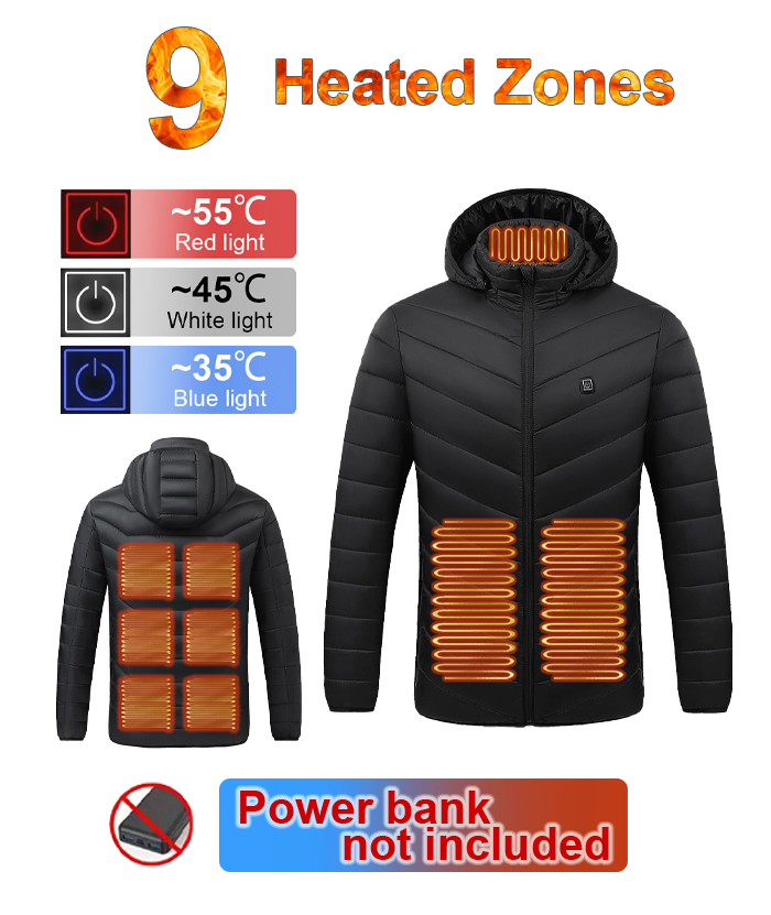 Unisex 9 Heating Zones Heated Jacket-M09