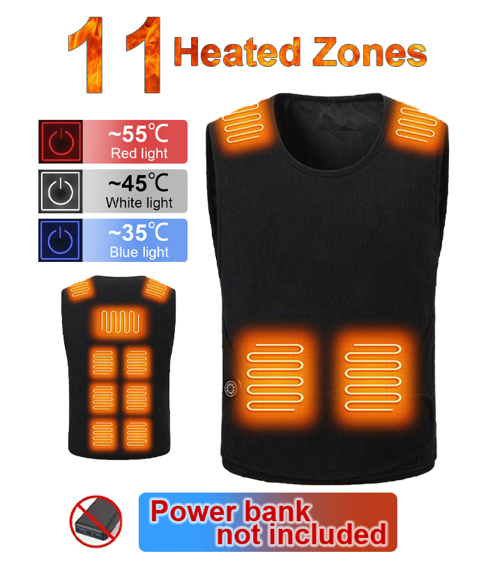Heated vest for men Wholesale Unisex Winter 11-Zone | Zitysports