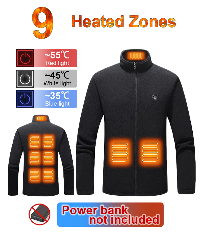 Couple's 9-Zone Polar Fleece Heated Jacket-M61