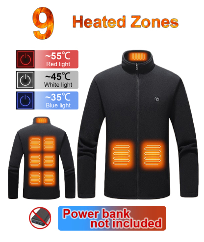 Couple's 9-Zone Polar Fleece Heated Jacket-M61
