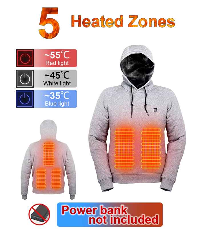 Unisex 5-Zone Heated Pullover Hoodie-M830