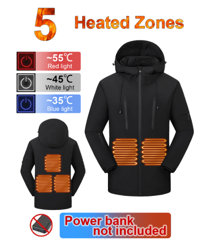 Unisex Fleece Lined Hooded Heated Jacket-M868