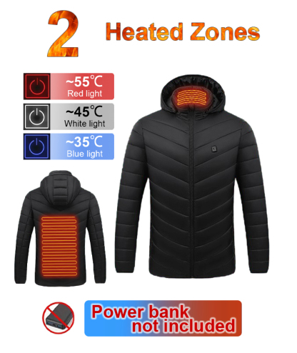 Men's 2 Zone Full Zip-Up Heated Jacket-M92