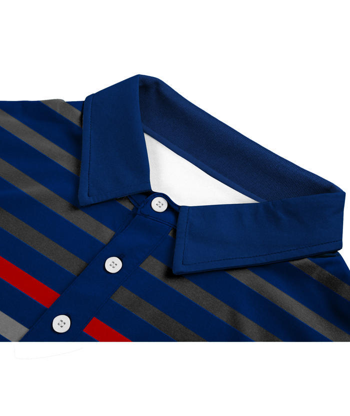 ZITY Men's Striped Color Block Dri Fit Polo Shirt-APOH700052