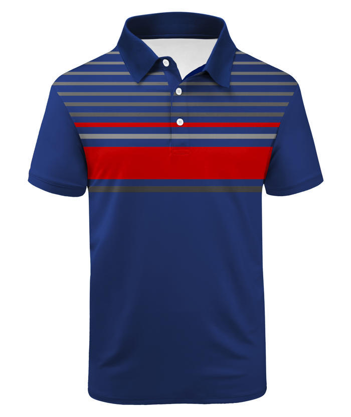 ZITY Men's Striped Color Block Dri Fit Polo Shirt-APOH700052